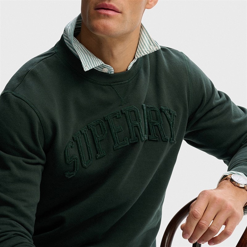 Herre vintage atletisk tonet sweatshirt Eagle Green - Billede 5