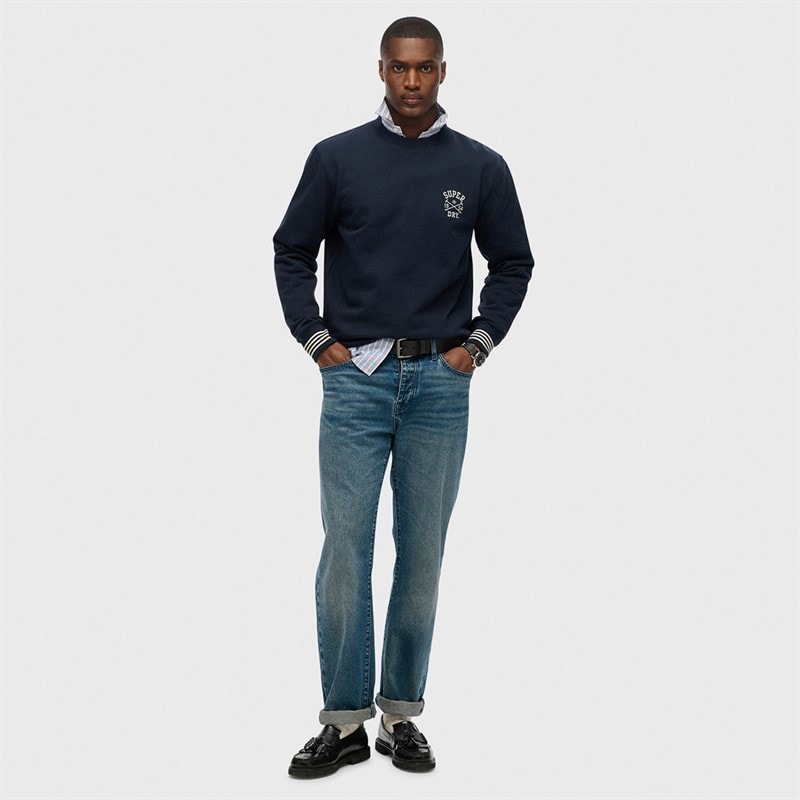 Herre athletic club sweatshirt Nautical Navy - Billede 4