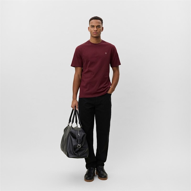 Les Deux Herre Core Kontrast T-shirt Chocolate Truffle Red - Billede 4