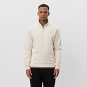 Les Deux Herre Kern Kontrast Quarter Zip Sweatshirt Ivory