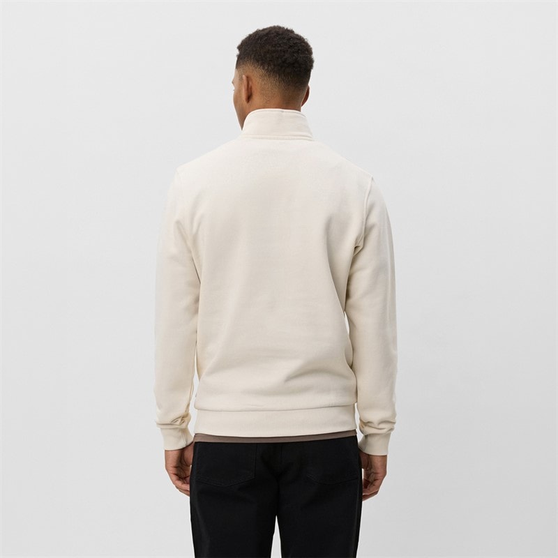 Les Deux Herre Kern Kontrast Quarter Zip Sweatshirt Ivory - Billede 2