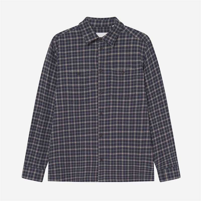 Les Deux Herre John Check Skjorte Dark Sand
