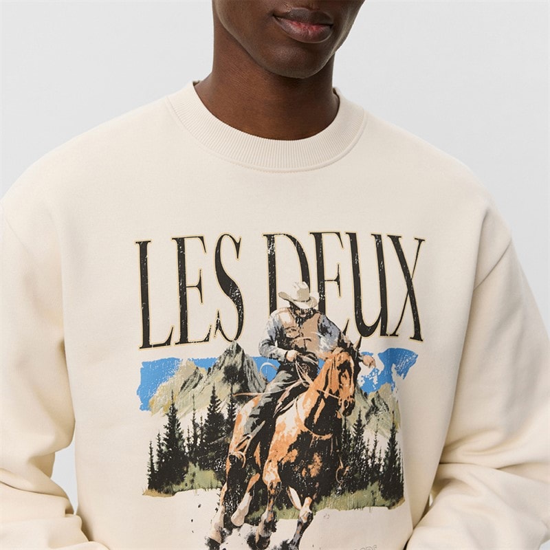 Les Deux Herre Cole Cowboy Sweatshirt Ivory - Billede 3