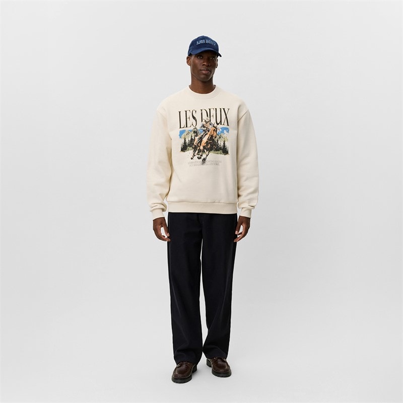 Les Deux Herre Cole Cowboy Sweatshirt Ivory - Billede 4