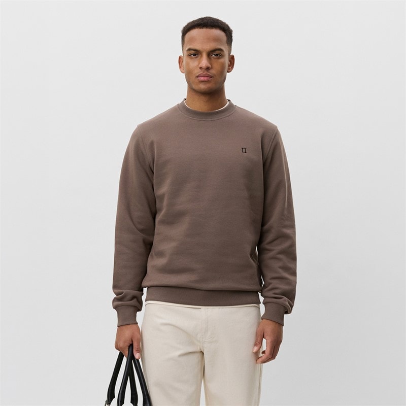 Les Deux Herre Core Kontrast Sweatshirt Mountain Grey Brown