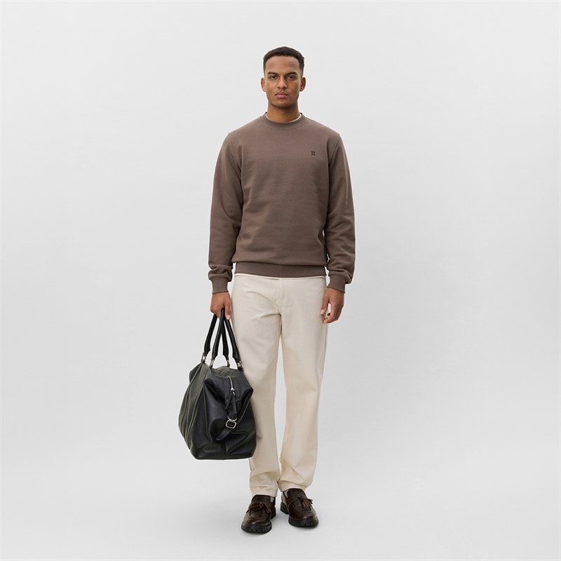 Les Deux Herre Core Kontrast Sweatshirt Mountain Grey Brown - Billede 4