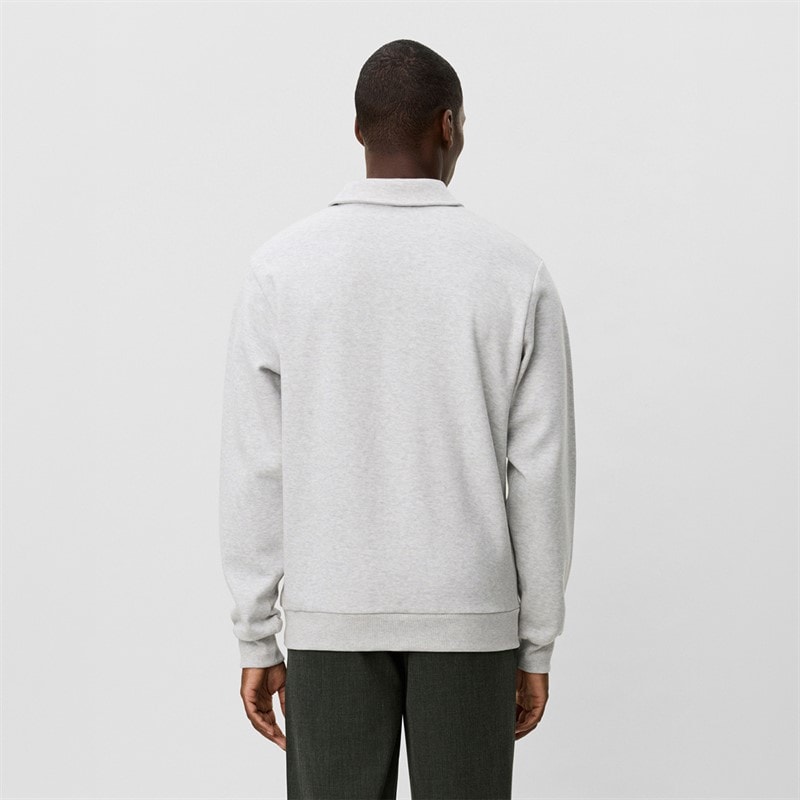 Les Deux Herre Polo Pique Sweatshirt Snow Melange - Billede 2