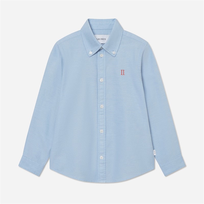 Les Deux Drenge Konrad Kontrast Oxford Skjorte Light Blue