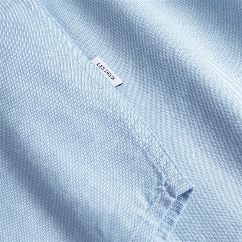 Les Deux Drenge Konrad Kontrast Oxford Skjorte Light Blue - Billede 4