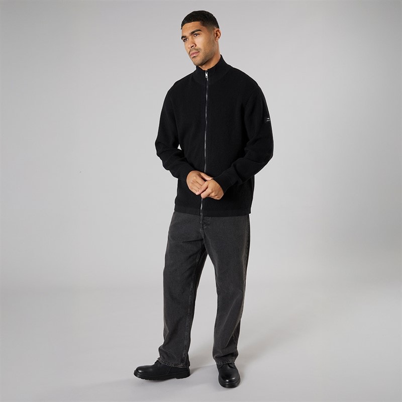Solid Herre strik cardigan True Black - Billede 4