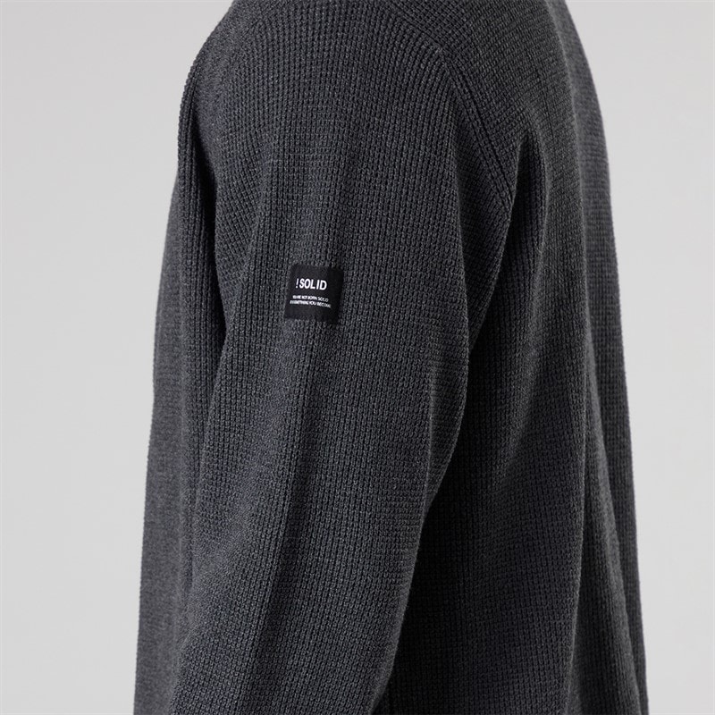 Solid Herre Strik Cardigan Mørk Grå Marl Dar Grey M - Billede 3