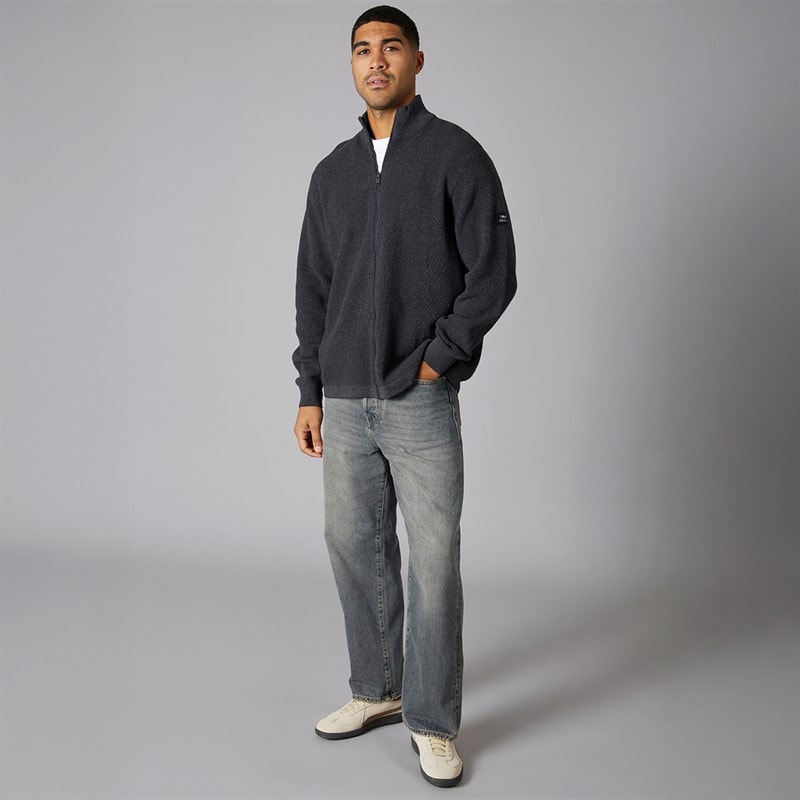 Solid Herre Strik Cardigan Mørk Grå Marl Dar Grey M - Billede 4
