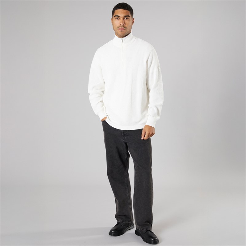 Solid Herre strik pullover sweater Off White - Billede 4