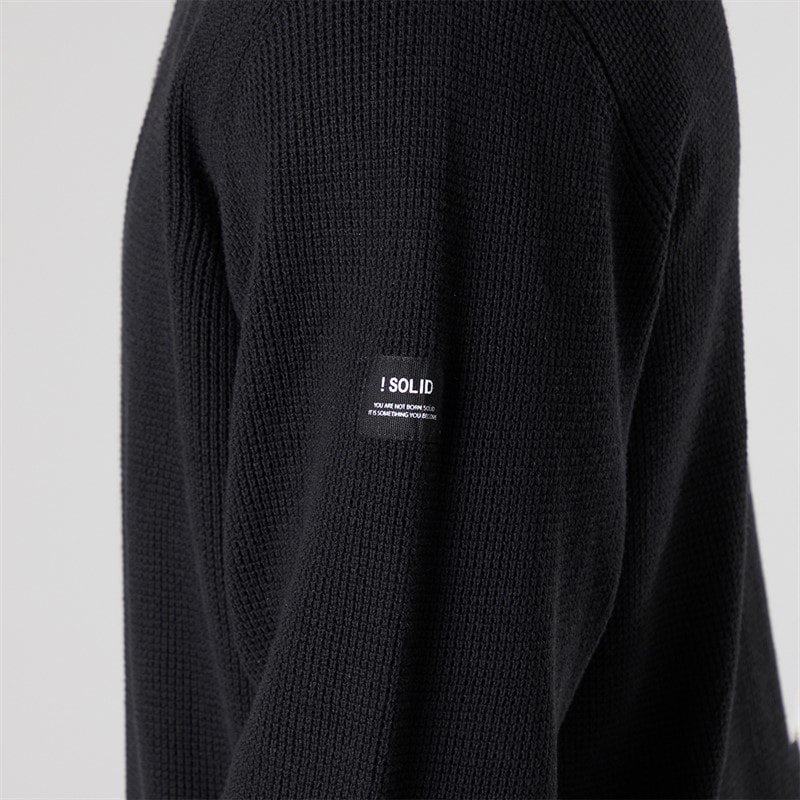 Solid Herre strik pullover sweater True Black - Billede 3