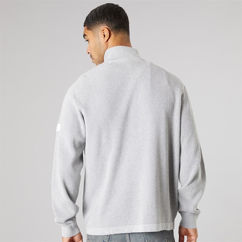 Solid Herre strik pullover sweater Light Grey Melange - Billede 2