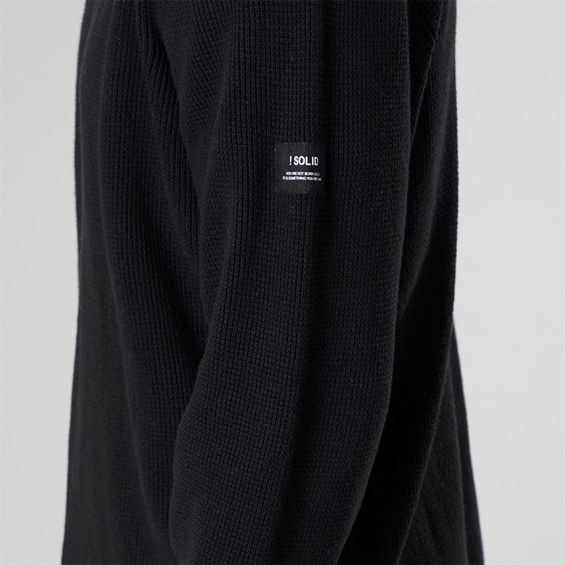 Solid Herre strik pullover sweater True Black - Billede 3