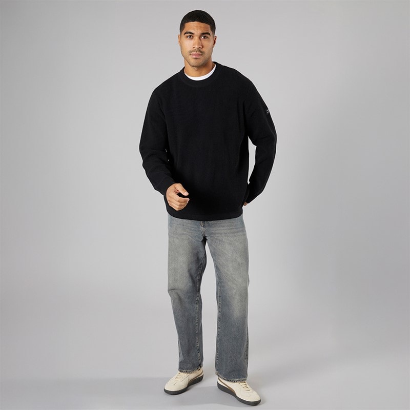 Solid Herre strik pullover sweater True Black - Billede 4