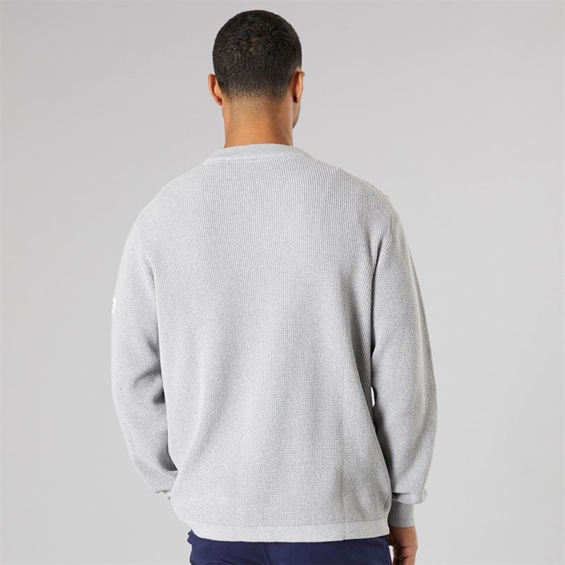 Solid Herre strik pullover sweater Light Grey Melange - Billede 2