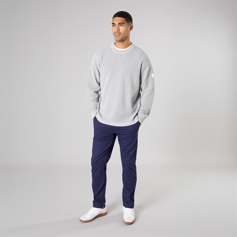 Solid Herre strik pullover sweater Light Grey Melange - Billede 4