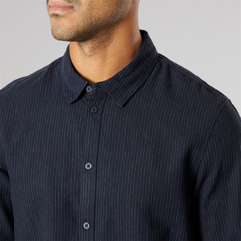 Solid Herre Langærmet Skjorte Insignia Blue - Billede 3