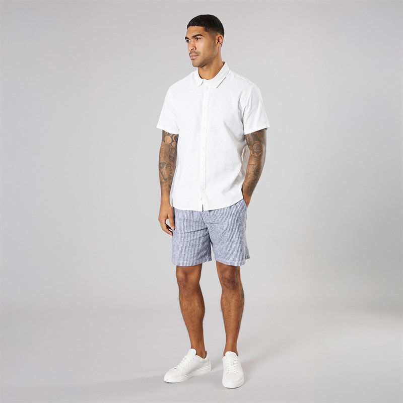 Solid Herre kortærmet skjorte Off White - Billede 3