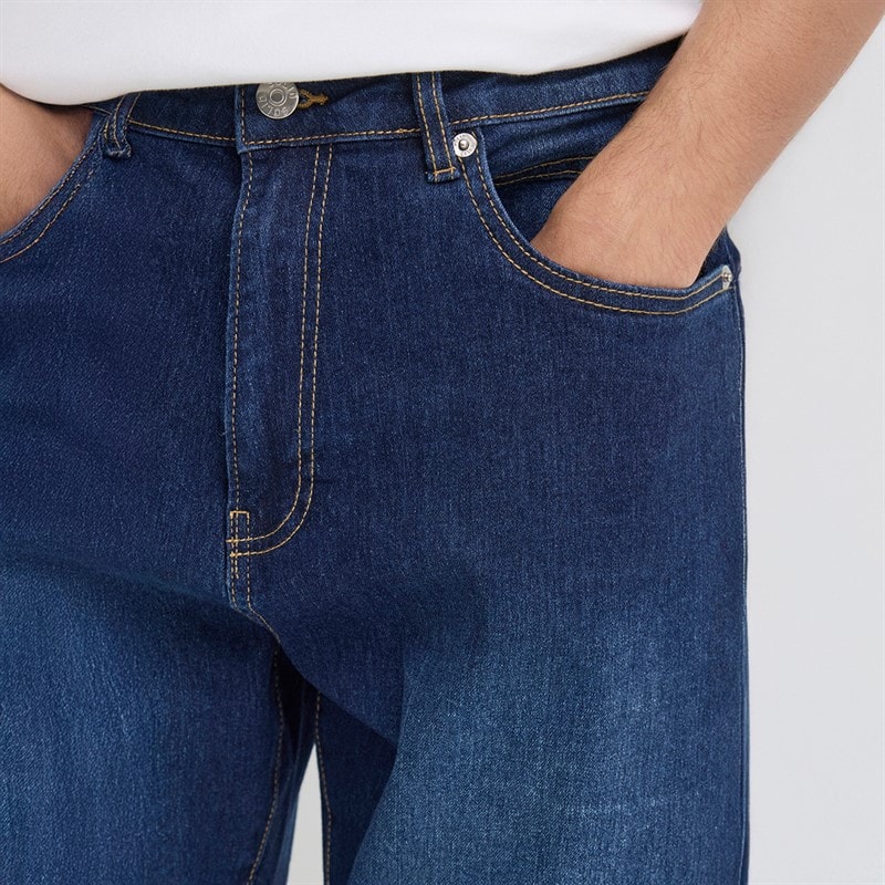 Solid Herre Sdjeni Denim Shorts Dark Blue Denim - Billede 5