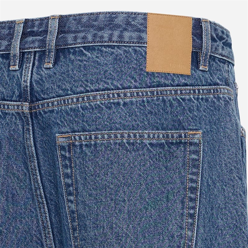 Solid Herre Sdomidt Løstsiddende Denim Shorts Middle Blue Denim - Billede 4