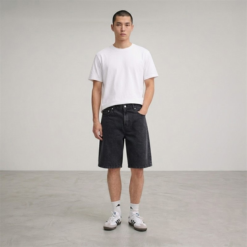 Solid Herre Sdomidt Løstsiddende Denim Shorts Grey Denim