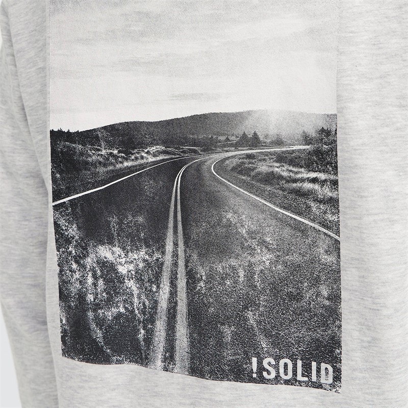 Solid Herre Dix Hættetrøje Light Grey Melange - Billede 5