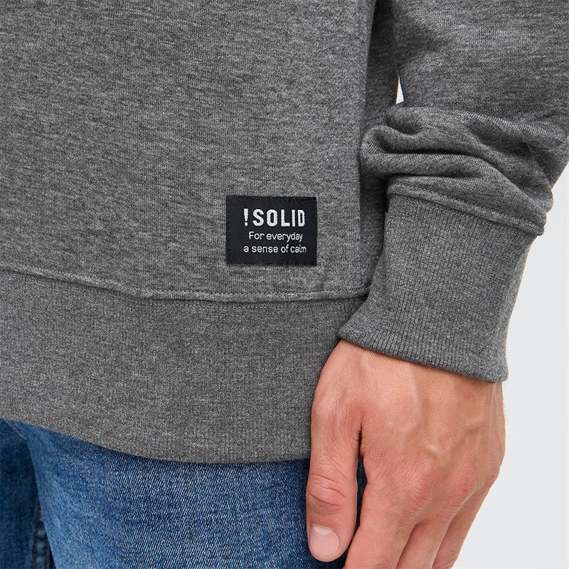 Solid Herre Dixon Sweatshirt Dark Grey Melange - Billede 3