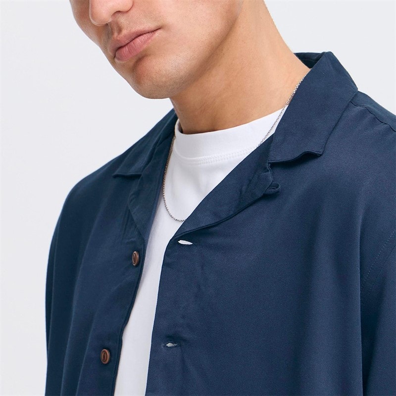 Solid Herre Pablo Kortærmet Skjorte Insignia Blue - Billede 3