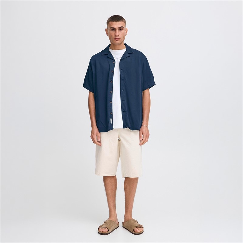 Solid Herre Pablo Kortærmet Skjorte Insignia Blue - Billede 4