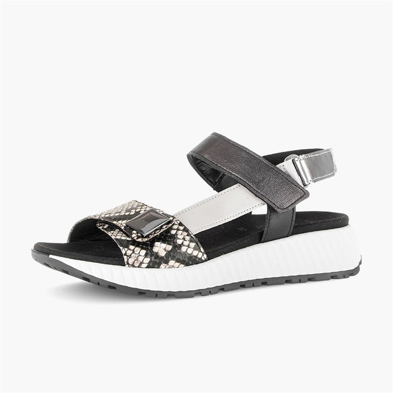 Gabor Dame ankelrem sandaler Sort/Snake - Billede 2