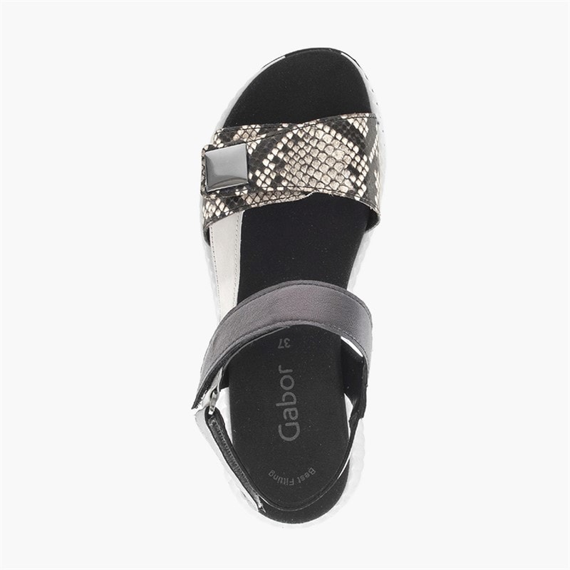 Gabor Dame ankelrem sandaler Sort/Snake - Billede 3