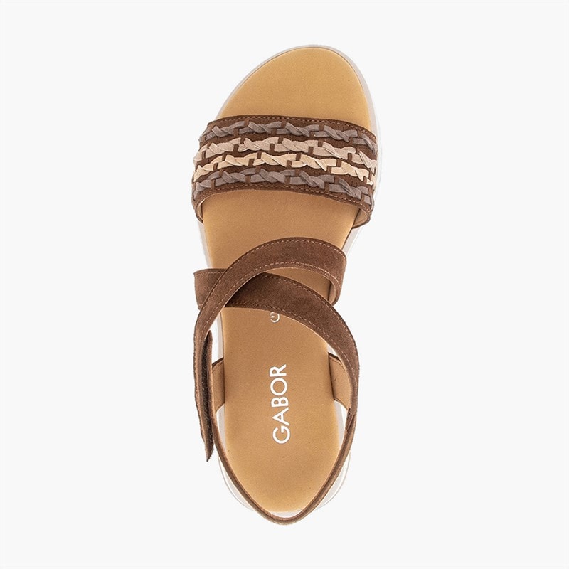 Gabor Dame elastische enkelband sandaler Brun/Multi - Billede 3