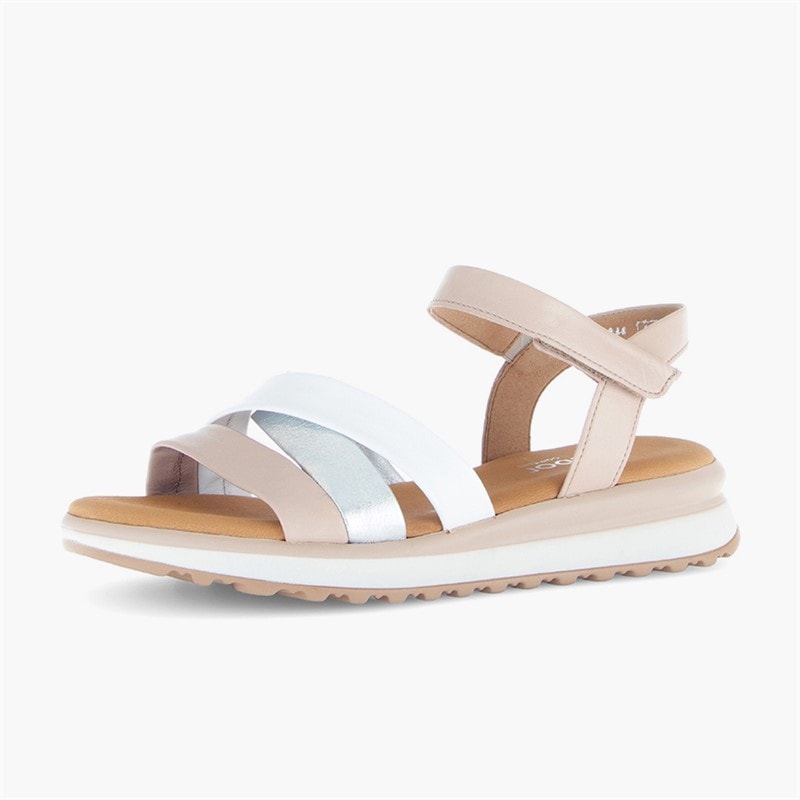 Gabor Dame ankelrem sandaler Hvid/Silver/Rose - Billede 2