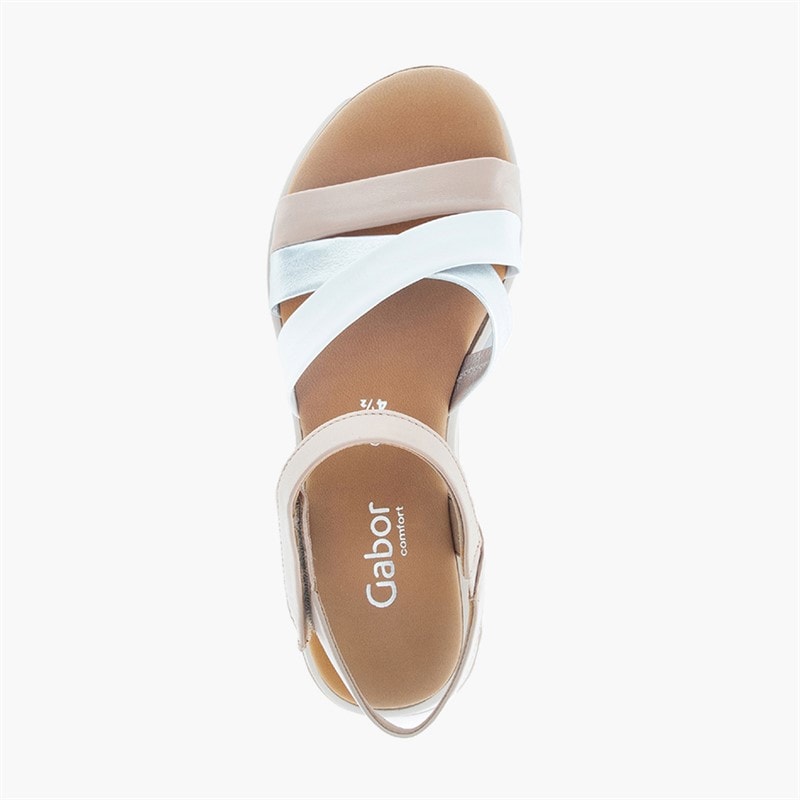Gabor Dame ankelrem sandaler Hvid/Silver/Rose - Billede 3