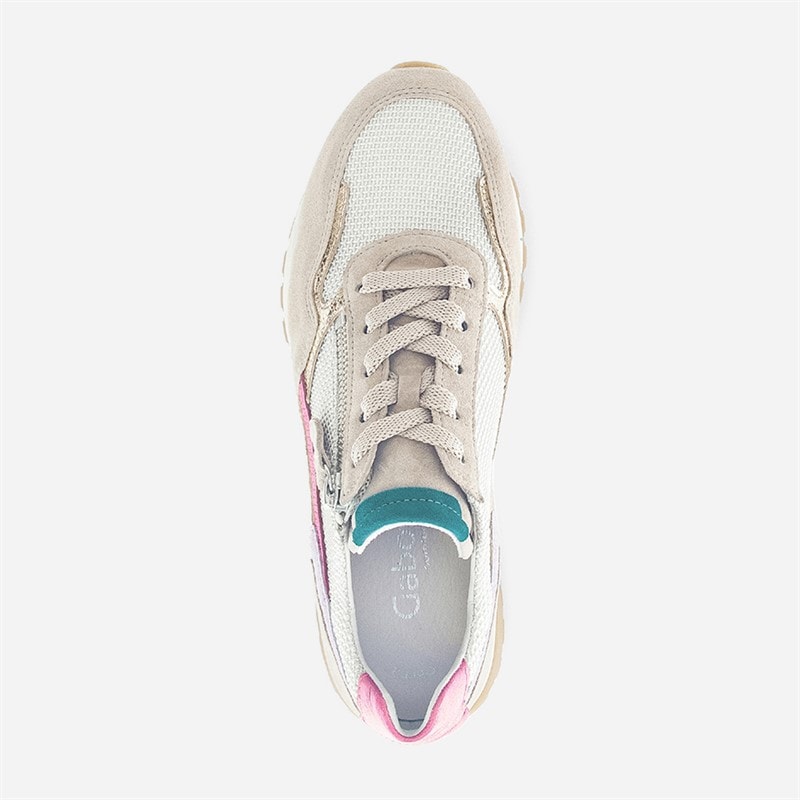 Gabor Dame Retro Lynlås Detalje Sneakers Hvid/Grå/Pink - Billede 3