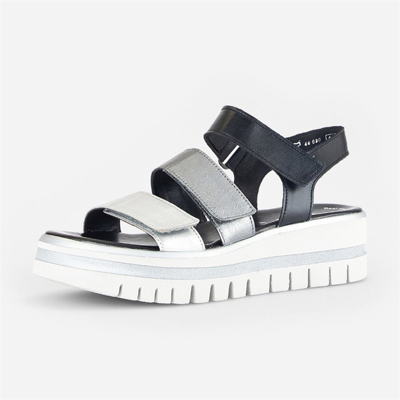 Gabor Dame ankelrem sandaler Sort/Silver - Billede 2