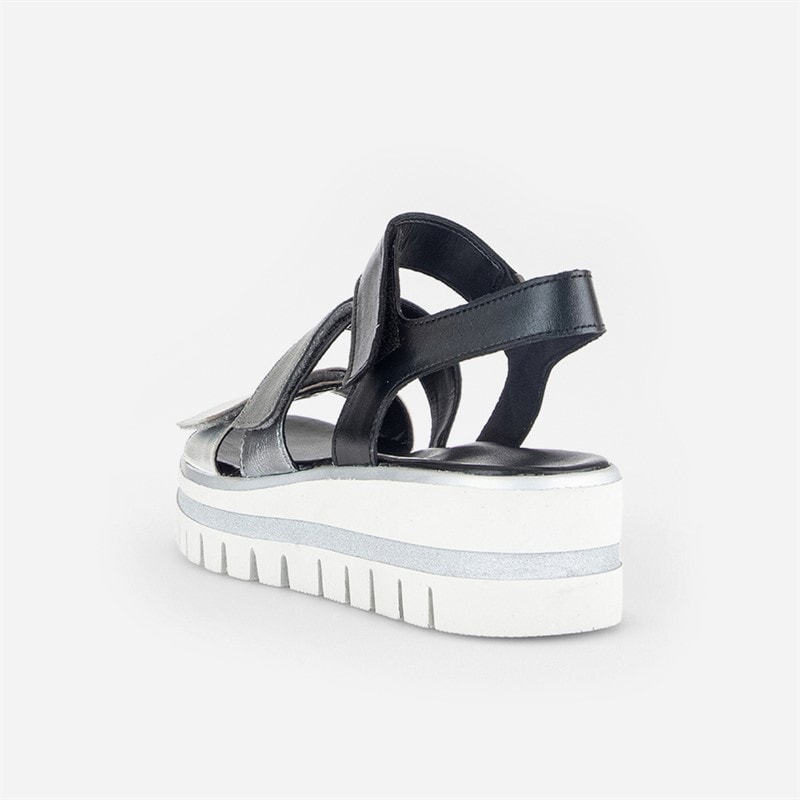 Gabor Dame ankelrem sandaler Sort/Silver - Billede 4