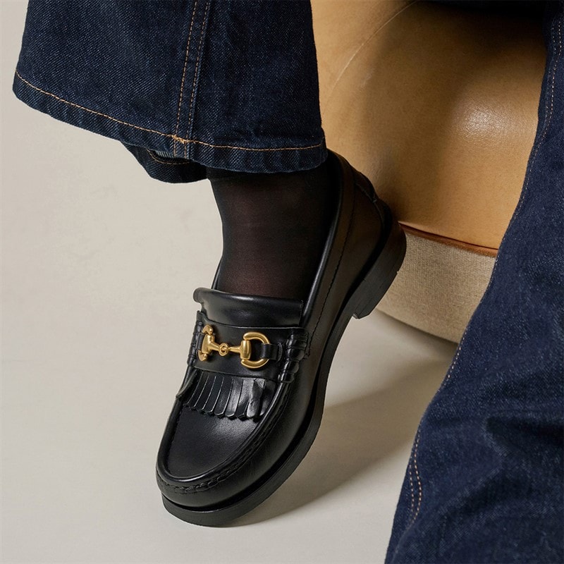 Playboy Footwear Dame Valerie Loafers Black Leather - Billede 4