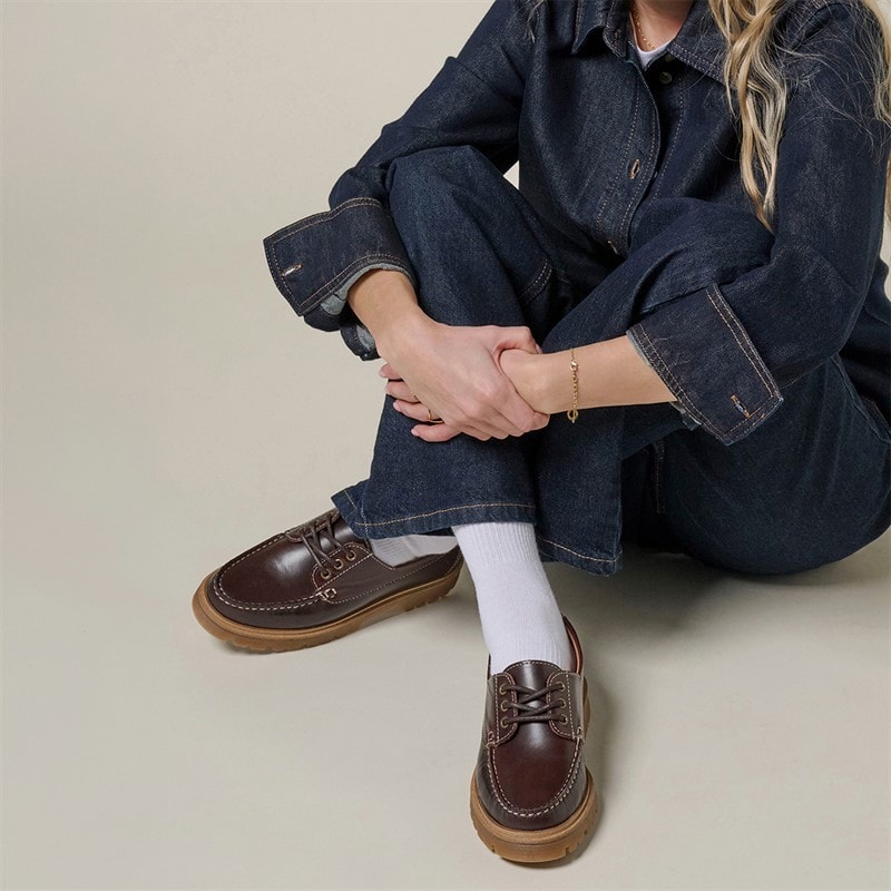 Playboy Footwear Dame Claudine Sko Mørkebrun Læder Dk.Brown Leather - Billede 4