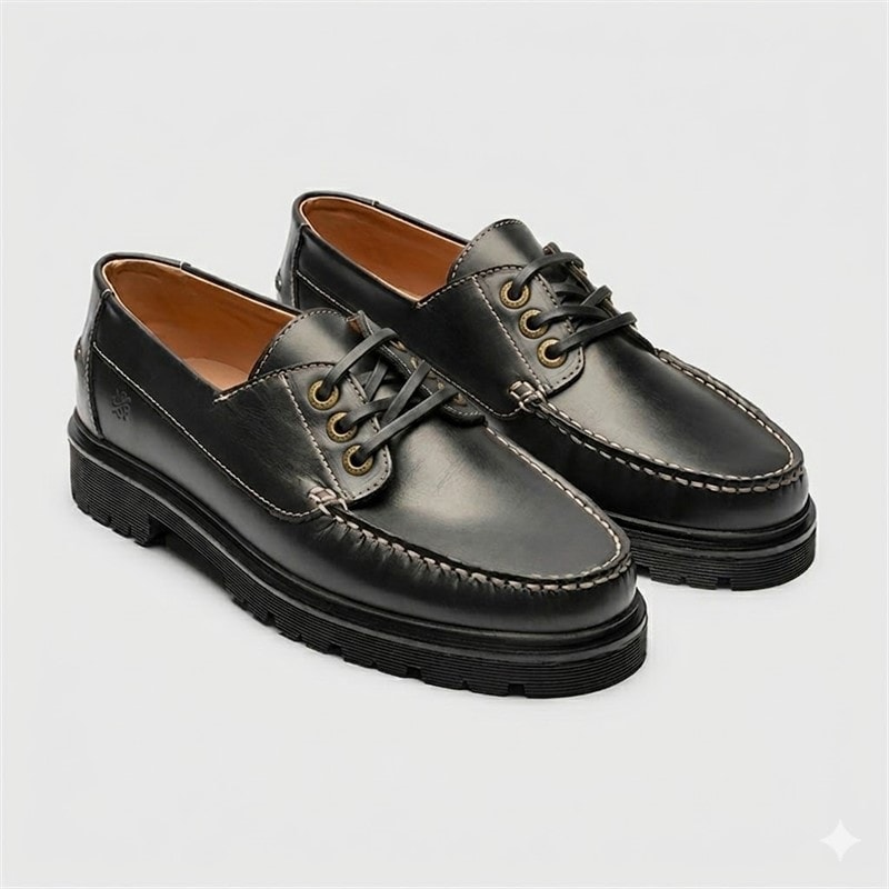 Playboy Footwear Herre Casper 4.0 Sko Black Leather/Sort - Billede 1