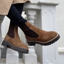 Copenhagen Shoes Suede støvler til kvinder Efterår 21 112 Cognac