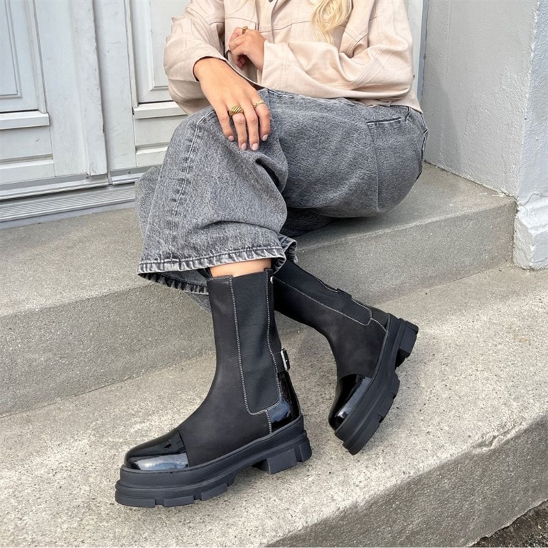Copenhagen Shoes Dameskoene The Belive Støvler 038 Black Patent