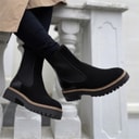 Copenhagen Shoes Dame Efterår 21 Ruskind Støvler 001 Sort