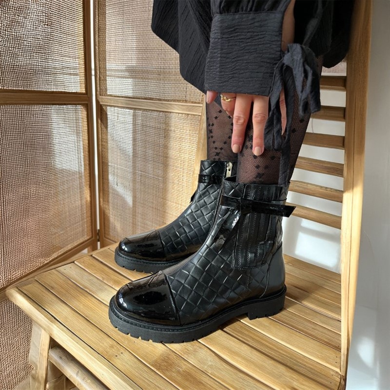 Copenhagen Shoes Dame Vest Mig Gæst Støvler 0011 Sort Lak