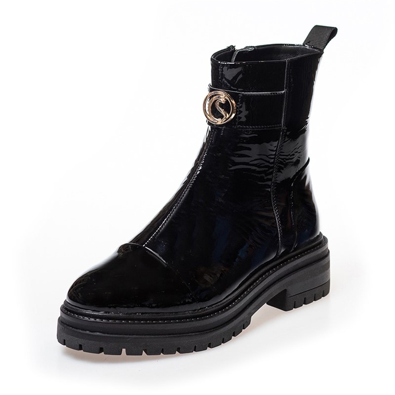 Copenhagen Shoes Dame Lady Boss Patent Støvler 038 Sort Patent - Billede 2