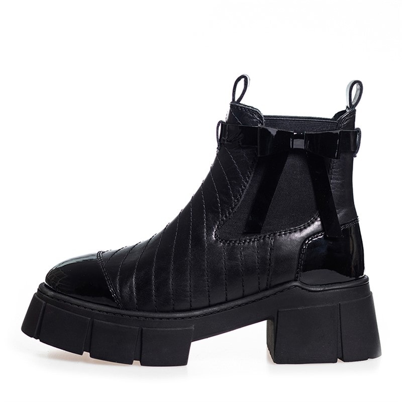 Copenhagen Shoes Dame Faldstøvler 0011 Sort Lak