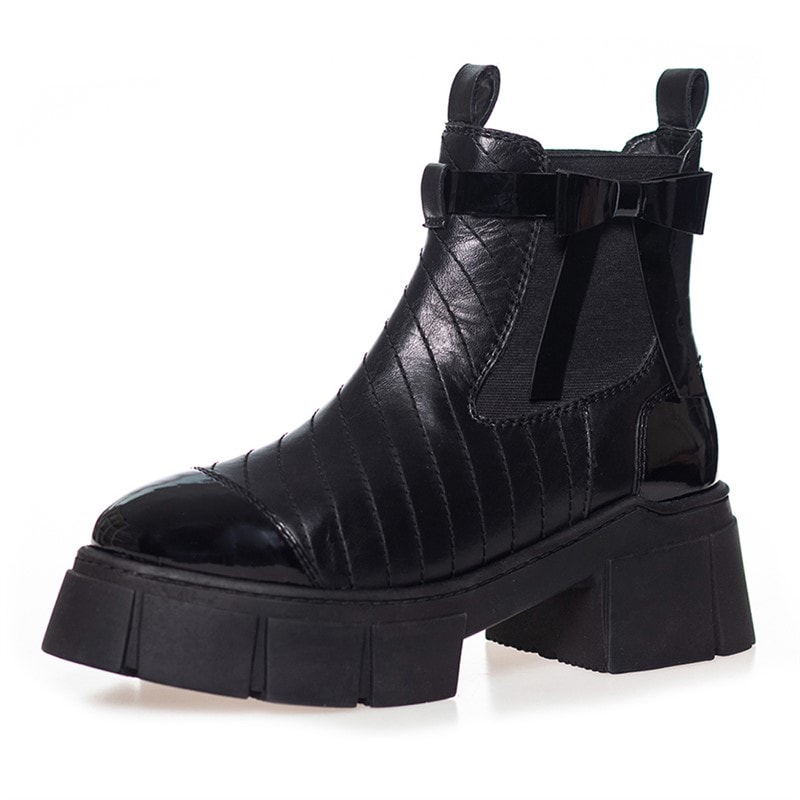 Copenhagen Shoes Dame Faldstøvler 0011 Sort Lak - Billede 2